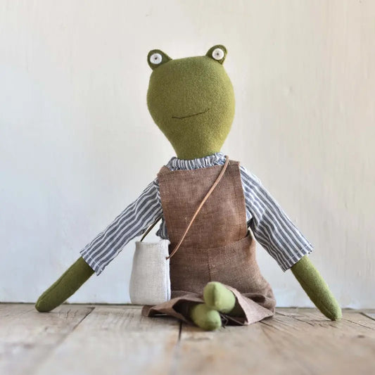 Heirloom Wool Doll in Canyon Linen Overalls