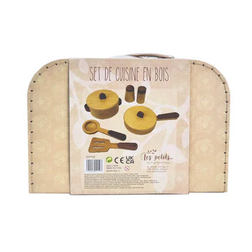 Wooden cooking set in a case