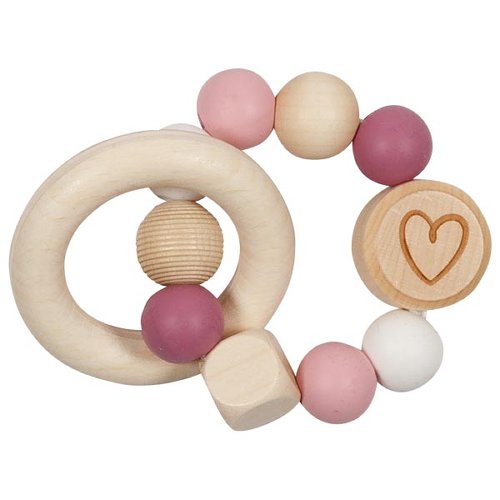 Touch ring elastic pink heart