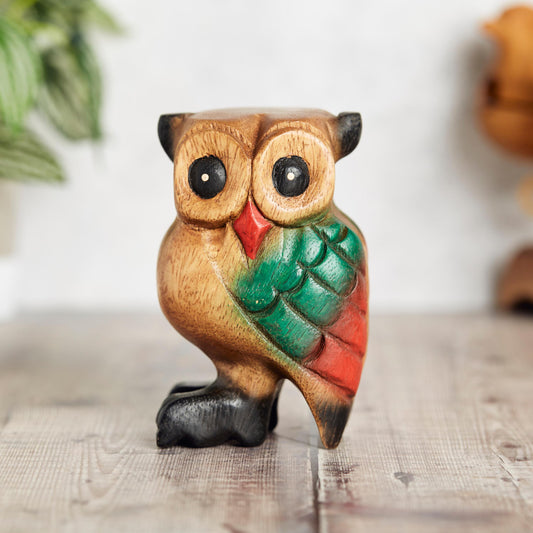 2 inch Color Wooden Hooting Owl