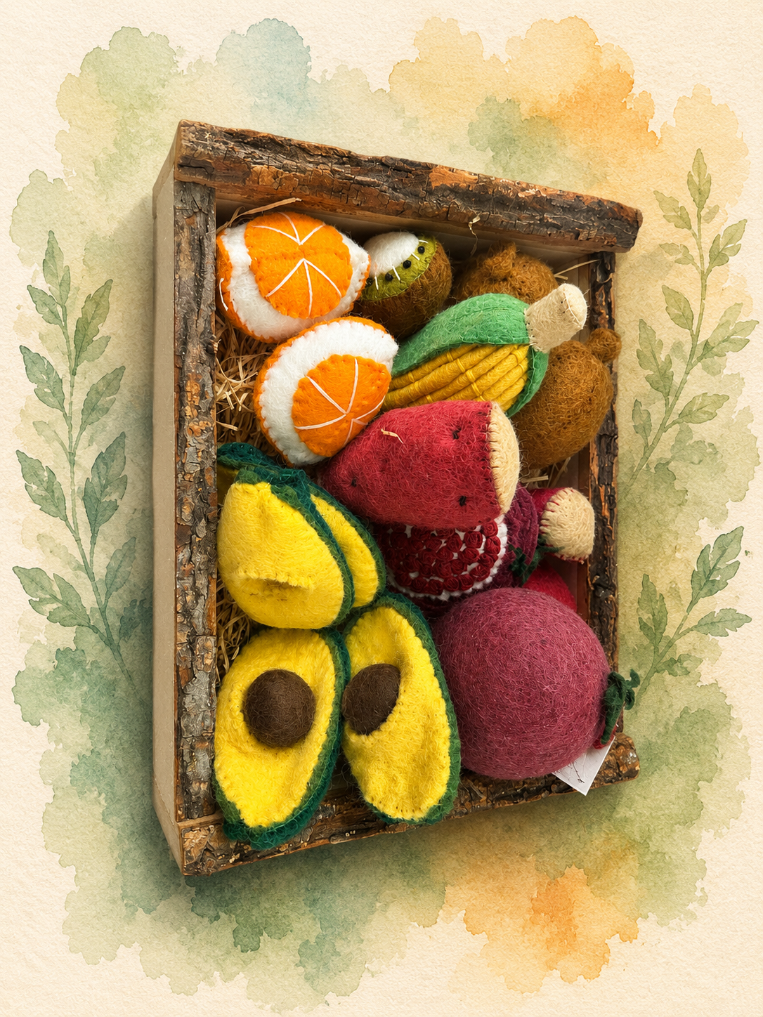 mixed veggies and fruits on a tray