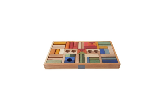 Rainbow blocks in tray - 54 pcs