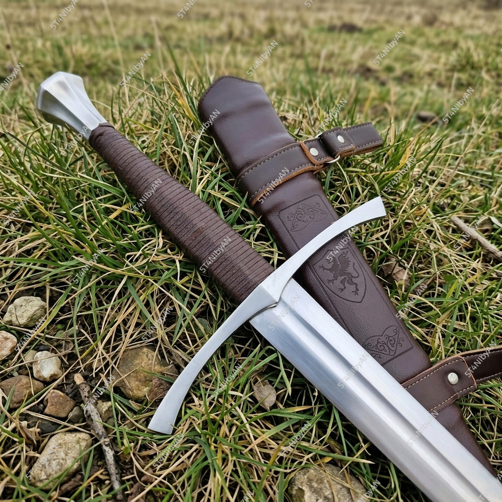 Long Sword Grip Leather Drkbrwn