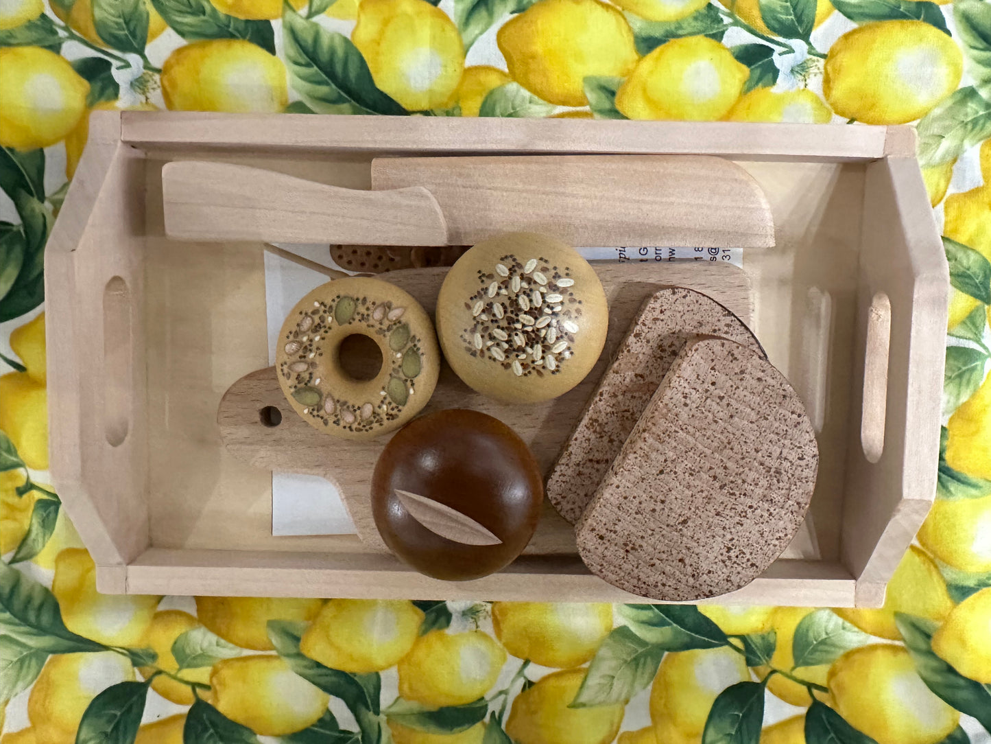 Tray set with bread