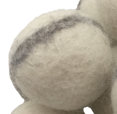 White Felt Rock Ball 3.5cm/1pc