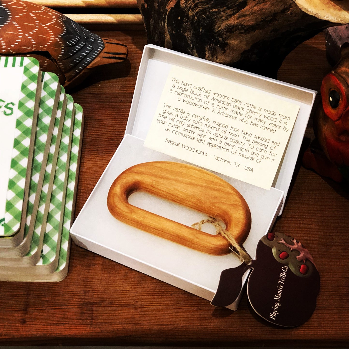 Wooden Baby Rattle Cherry