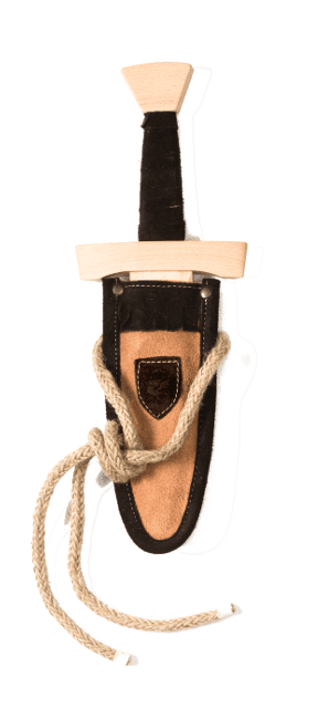 WS105 Daggerset light brown leather sheath