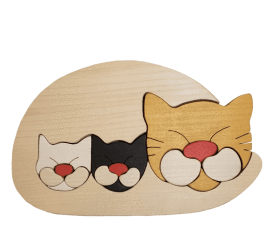 Cat Family White Puzzle